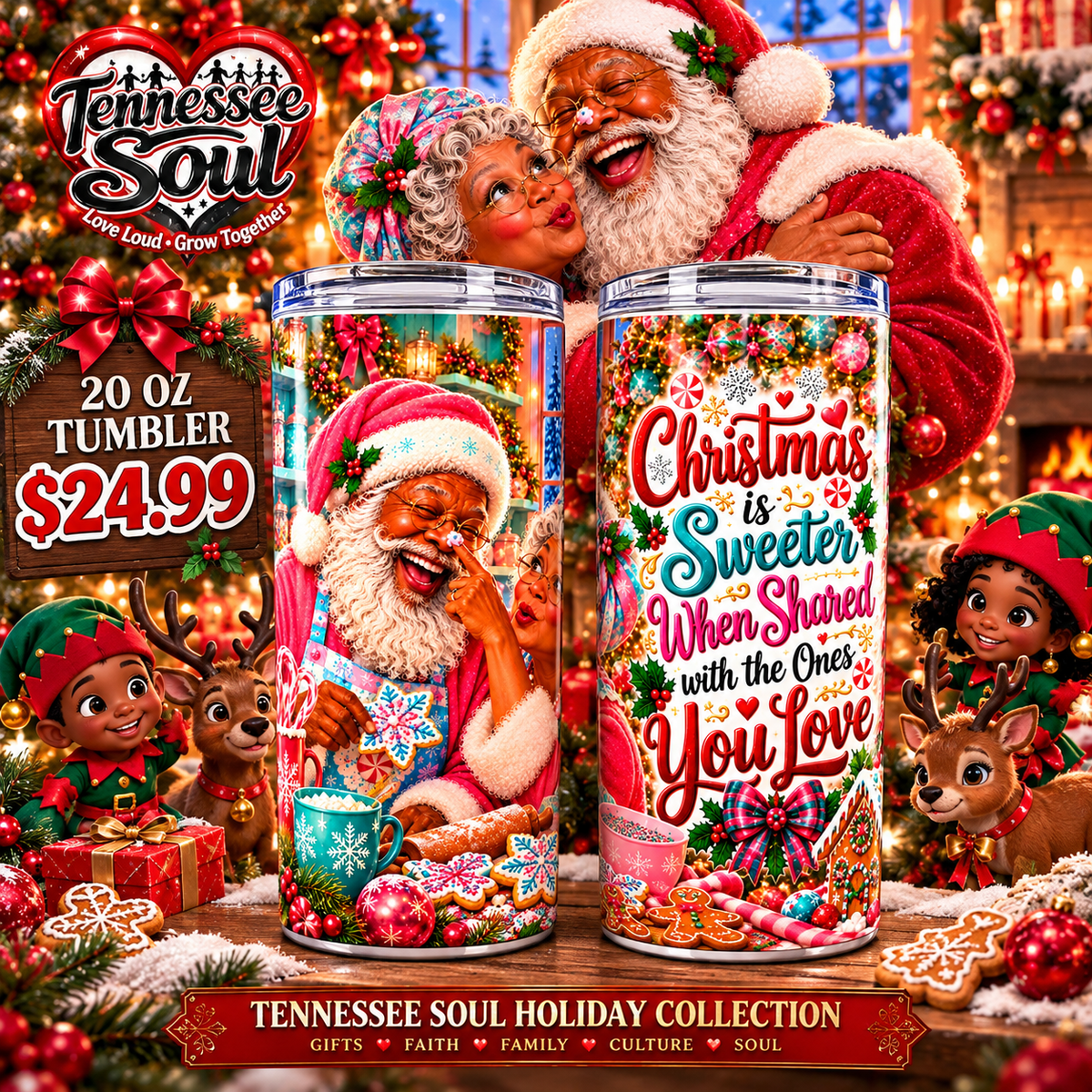 "2026" Christmas Is Sweeter When Shared Santa & Mrs Claus 20oz Tumbler