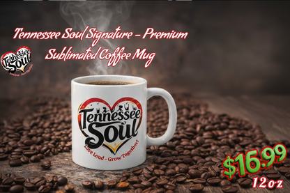 "2026" Tennessee Soul Premium-Signature Sublimated Logo Mug!