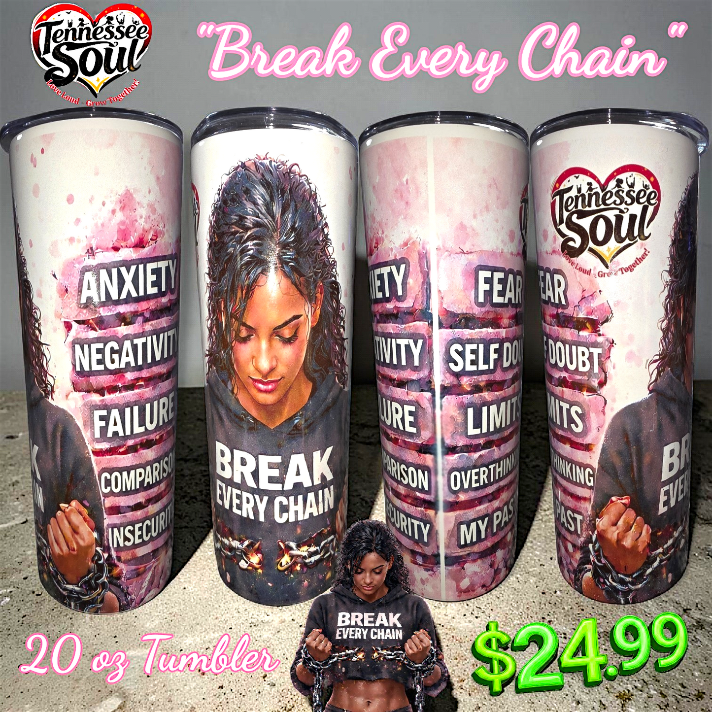 "2026" Break Every Chain 20 oz Tumbler