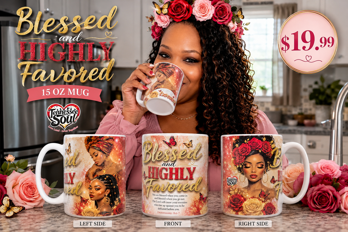 "2026" Blessed and Highly Favored 15 oz Mug!