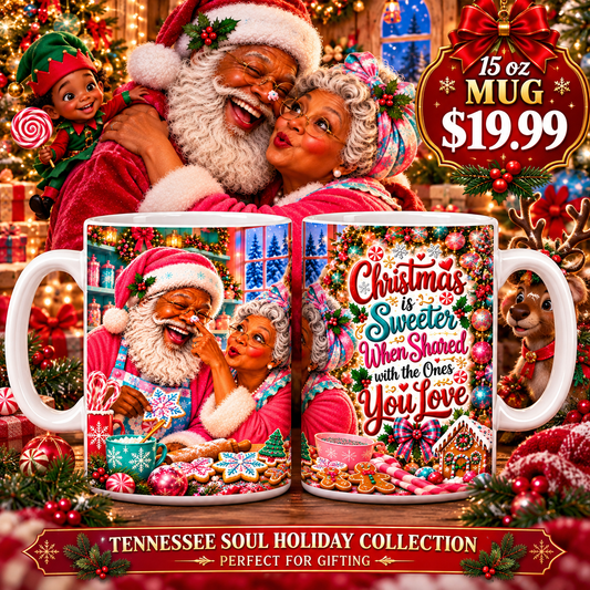"2026" Christmas Is Sweeter When Shared Santa & Mrs Claus 15 oz Mug