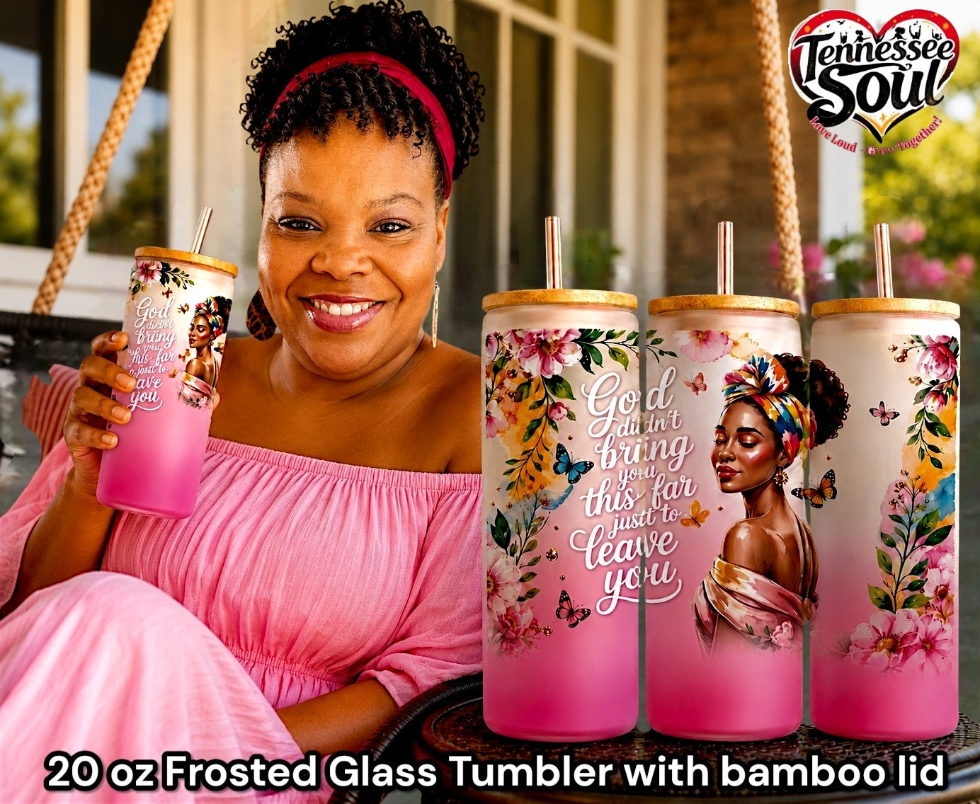 "2026" God Didn't Bring You This Far To Leave You 20oz Frosted Glass Tumbler