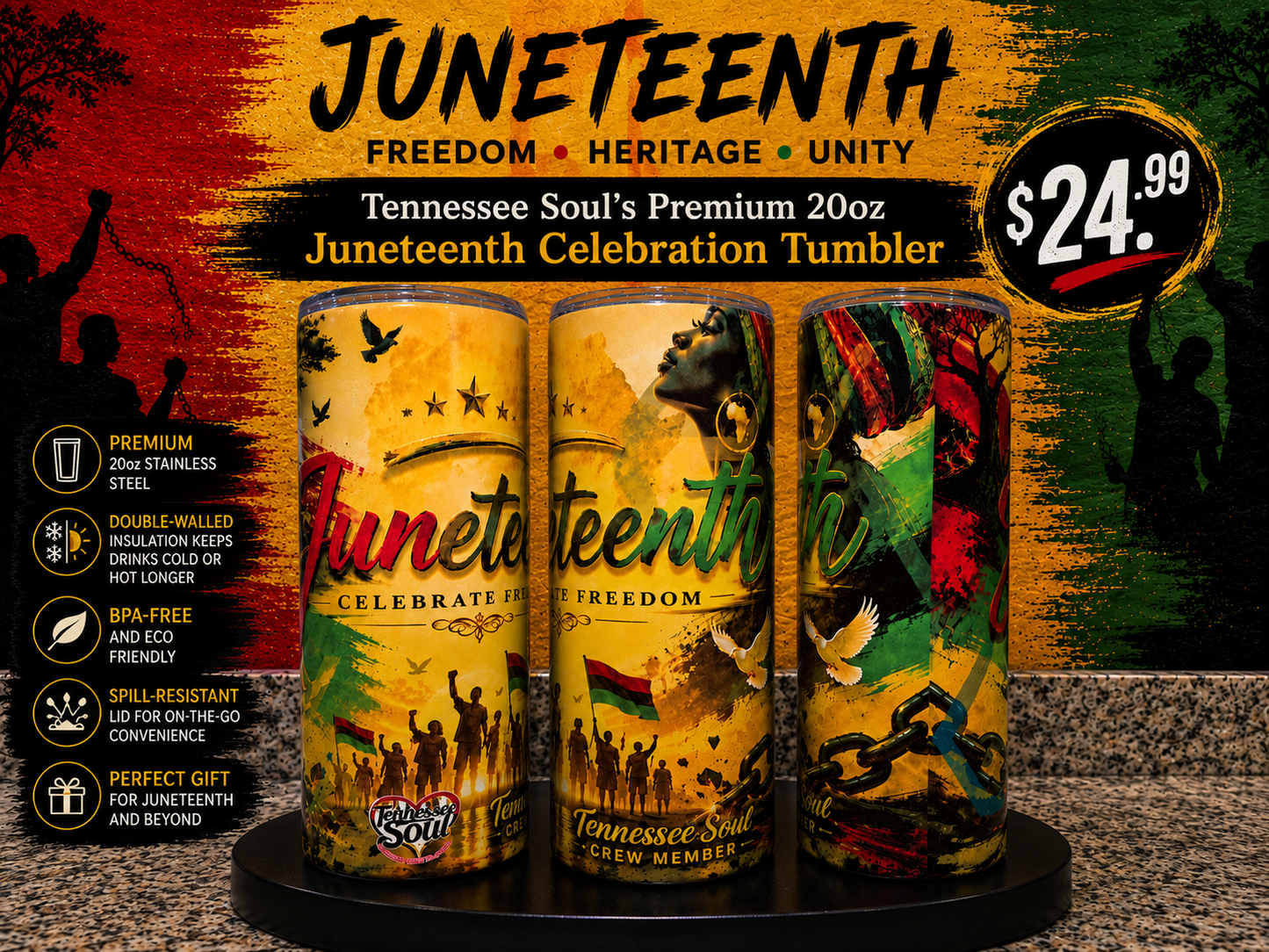 "2026" A Tennessee Soul's Juneteenth Celebration 20oz Tumbler