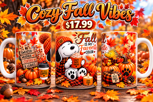 "2026" Cozy Fall Vibes 15 oz Mug!
